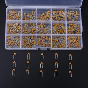 450pcs Ceramic Capacitors Assortment Kit, 10pF－100nF 15 Value Multi Layer Ceramic Capacitors with Box
