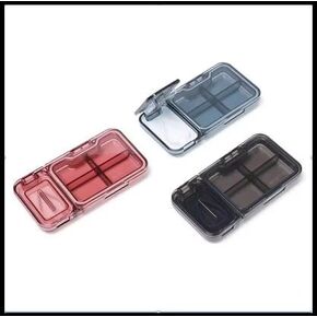 Mullis Mercantile Portable Pill Organizer with Pill Cutter, 2-in-1, BPA Free (Black)