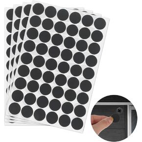 Giantree 108 Pcs Self-Adhesive Screw Hole Stickers, Black Screw Covers Caps Sticker Waterproof Screw Cap Covers PVC Dustproof Cover Caps for Wall Cabinets Bookcase Desk Screws Furniture Repairing