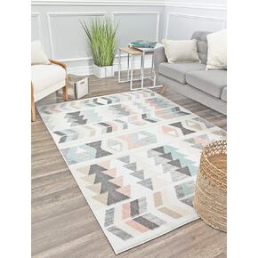 Rugs America Mika Collection MO50A Mint Lime Contemporary Geometric Area Rug 5'0"x7'6"