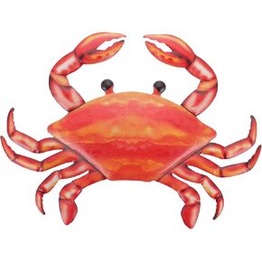 Red Wall Decor Crab Wall Art Décor Metal Sea Animal Sculpture Hand- Made Figurine Hanging Statue for Bedroom Fence Patio Ornament Memorial Nautical Outdoor Decor