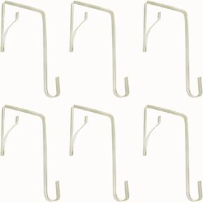 6 قطع من خطافات الأبواب المعدنية 5 ملم مع مشبك زنبركي للباب الخلفي للتخزين وحقيبة التعليق وإكسسوارات الخطافات المسطحة وخطافات باب واحد لتعليق الملابس وربطات العنق والمظلات والمحافظ والأحزمة والأوشحة والقبعات in Kuwait