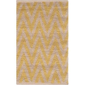 SAFAVIEH Cape Cod Collection Accent Rug - 2'3" x 3'9", Natural & Yellow, Handmade Chevron Cotton & Jute, Ideal for High Traffic Areas in Entryway, Living Room, Bedroom (CAP863F)