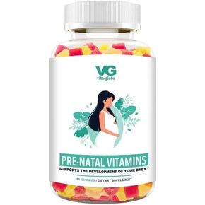 VitaGlobe Prenatal Vitamin Gummy - Womens Multivitamin for Healthy Growth and Brain Development with Vitamin A, D E, B6, Folate and Biotin, 60 Count