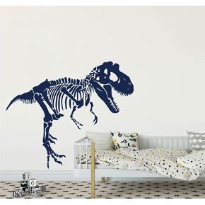 Large Skeleton Tyrannosaurus Decals Animal Dino Dinosaur Vinyl Wall Sticker for Kids Room Bedroom Decor Vinyl YT2923 (L-89X75cm, Black)