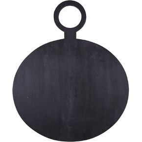 Santa Barbara Design Studio Table Sugar Mango Wood Round Charcuterie Board, Medium, Black