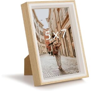 RECUTMS Wood Picture Frames 6x8 - Modern Style Wood Composite Frame, Vertical or Horizontal Clear Display for Tabletop Family Wedding Home Photo Frame