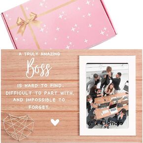 A Truly Amazing Boss Is Hard To Find-Boss Appreciation Gift-Boss Sign Gift-Birthday Christmas Thanksgiving New Year Promotion Leaving Farewell Retirement Gift for Boss Leader-Photo Picture Frame Gift
