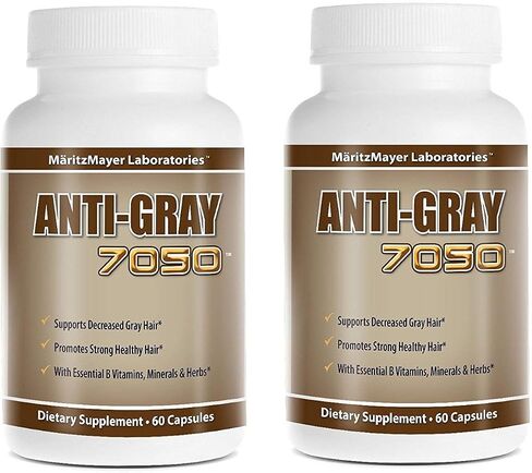 Anti-gray 7050 Hair 60 Capsules - Decrease Gray Hair - Restore Natural Hair Color - Contains Essential B Vitamins Minerals and Herbs 1 bottle in Saudi Arabia