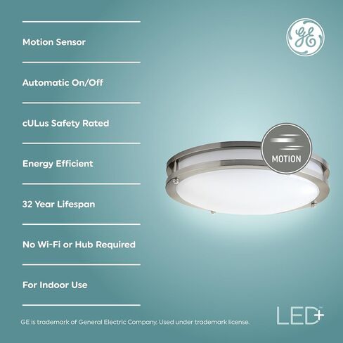 مصابيح إضاءة LED بمستشعر الحركة GE LED+، 14 وات، PAR38 الأضواء الكاشفة الأمنية الخارجية، أبيض دافئ، CAC (عبوتان) in Saudi Arabia