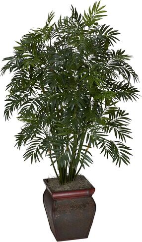Nearly Natural 6717 Mini Bamboo Palm with Decorative Vase, Green 49.5 x 9 x 9 in Saudi Arabia