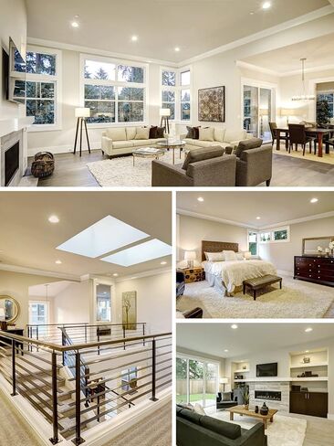 12 حزمة إضاءة LED نحيفة مقاس 6 بوصات مع صندوق وصلات، سطوع عالي 900 لومن، ضوء نهاري 5000 كلفن، إضاءة سفلية رفيعة للغاية، 12 وات = 120 وات مكافئ، إضاءة غائرة LED قابلة للتعتيم، معتمدة من ETL وFCC in Kuwait