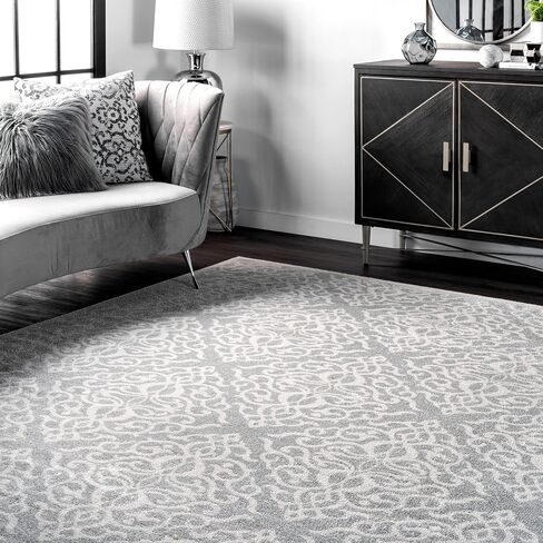 سجادة nuLOOM Jaime Vintage Trellis Runner، مقاس 2 × 6 بوصة، رمادي in Saudi Arabia