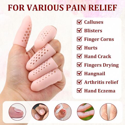 Lusofie 20Pcs Finger Cots with Air Holes Silicone Finger Protectors Finger Covers Reusable Gel Finger Cots for Trigger Finger, Hand Eczema, Finger Cracking, Finger Arthritis in Saudi Arabia