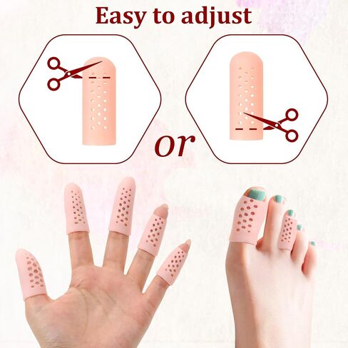 Lusofie 20Pcs Finger Cots with Air Holes Silicone Finger Protectors Finger Covers Reusable Gel Finger Cots for Trigger Finger, Hand Eczema, Finger Cracking, Finger Arthritis in Saudi Arabia