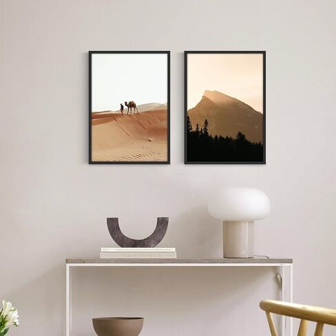 Wiscet 12x17 Picture Frame Set of 2, Photo Frame for Wall Mounting, Engineered Wood Frame with Plexiglass, Black. in Saudi Arabia