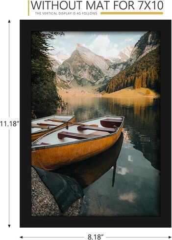 مجموعة إطارات صور Wiscet مقاس 12 × 17 مكونة من قطعتين، إطار صورة للتركيب على الحائط، إطار خشبي مصمم مع زجاج شبكي، أسود. in Kuwait