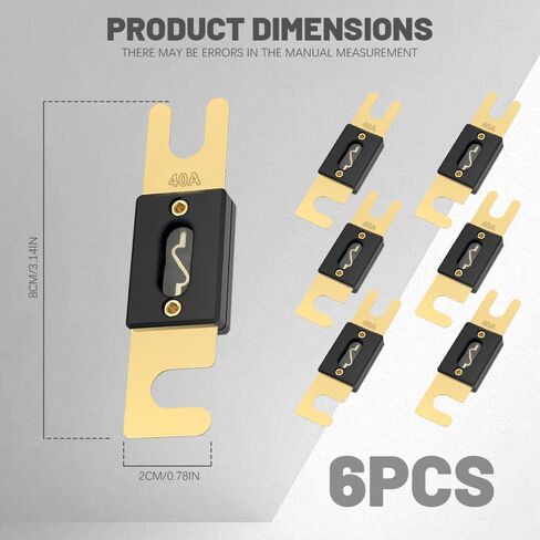 ANL Fuse, 6Pack 50Amp ANL Inline Fuse, High Current Fuse Bolt-on Fuse, Car Accessories Gold-Plated ANL Fuses Compatible with 12V & 24V Systems for Most Vehicles (50A-6PCS) in Kuwait