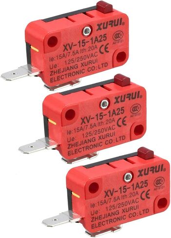 Uxcell 3PCS XV-15-1A25 SPST NO 2 Pole Push Button Action Micro Switches لباب فرن الميكروويف in Saudi Arabia