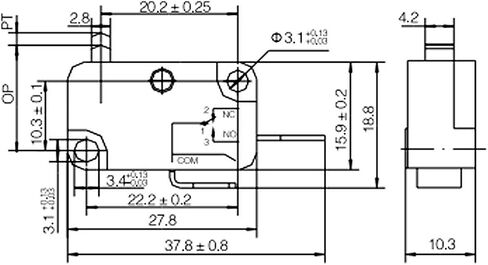 Uxcell 3PCS XV-15-1A25 SPST NO 2 Pole Push Button Action Micro Switches لباب فرن الميكروويف in Saudi Arabia