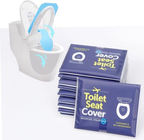 Toilet Seat Covers Paper Flushable -XL Flushable Paper Toilet Seat, 100% Biodegradable - Travel Accessories for Public Restrooms, Airplane, Camping Kids Potty Training (80 Pack) in Saudi Arabia