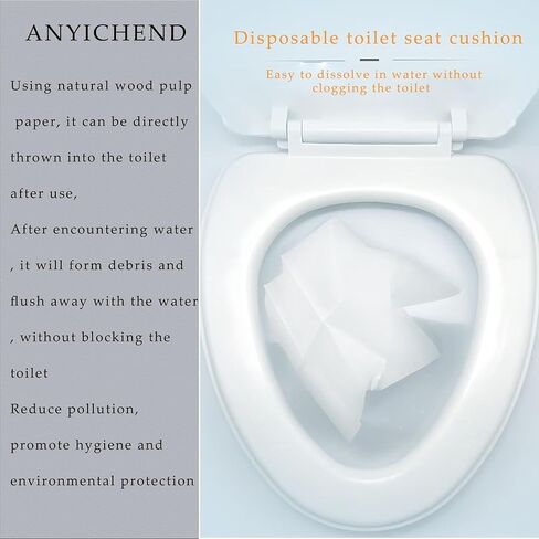 Toilet Seat Covers Paper Flushable -XL Flushable Paper Toilet Seat, 100% Biodegradable - Travel Accessories for Public Restrooms, Airplane, Camping Kids Potty Training (80 Pack) in Saudi Arabia