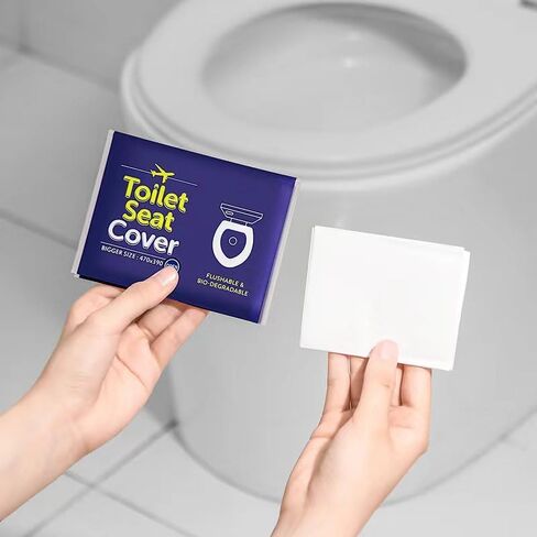 Toilet Seat Covers Paper Flushable -XL Flushable Paper Toilet Seat, 100% Biodegradable - Travel Accessories for Public Restrooms, Airplane, Camping Kids Potty Training (80 Pack) in Saudi Arabia