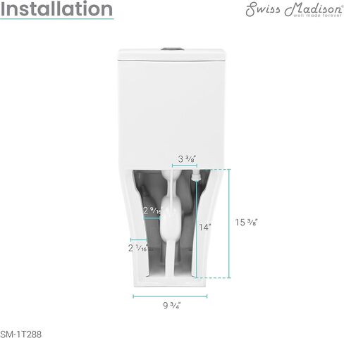 مرحاض مربع من قطعة واحدة من إكلير، مزدوج التدفق، 0.8/1.28 gpf in Kuwait