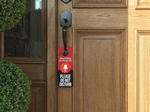 Baby Marley Recording in Progress Do Not Disturb Door Hanger Sign (2), Red and Black, 9.3 x 3.5in in Saudi Arabia