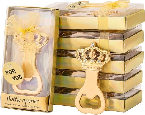 NC 24PCS Crown Bottle Opener Crown Baby Shower or Wedding Even Birthday Party Gifts for Guests, Baby Shower or Gold Wedding Favors Bridal Shower Favors,Birthday Decorations Supplies (gold, 24) in Saudi Arabia