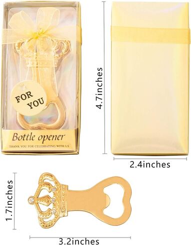 NC 24PCS Crown Bottle Opener Crown Baby Shower or Wedding Even Birthday Party Gifts for Guests, Baby Shower or Gold Wedding Favors Bridal Shower Favors,Birthday Decorations Supplies (gold, 24) in Saudi Arabia