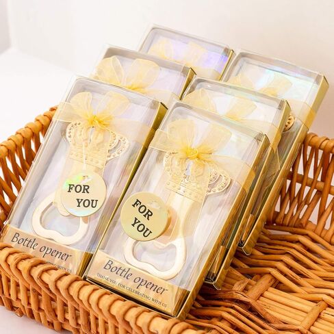 NC 24PCS Crown Bottle Opener Crown Baby Shower or Wedding Even Birthday Party Gifts for Guests, Baby Shower or Gold Wedding Favors Bridal Shower Favors,Birthday Decorations Supplies (gold, 24) in Saudi Arabia