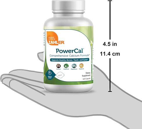 Zahler PowerCal, Calcium Supplement with Vitamin D, Promotes Healthy Bones Teeth and Gums, Certified Kosher, 120 Capsules in Saudi Arabia