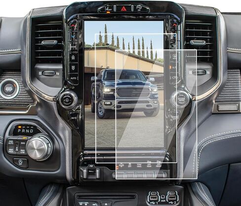 Screen Protector 2 Pcs Compatible with 2019-2024 Dodge Ram 1500, Anti-Reflective Navigation Screen Protector 12 Inch Ram 1500 2500 3500 Accessories- Nano-film & Easy to Install in Kuwait