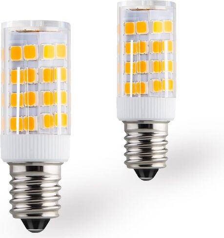 E12 مصابيح شمعدان LED 4 وات تحل محل E12 40 وات مكافئ الهالوجين، أبيض دافئ 2700K C7 T4 120V قاعدة صغيرة E12 لمروحة السقف الثريا قلادة الإضاءة مصباح الملح، غير قابل للتعتيم، 2 حزمة in Kuwait