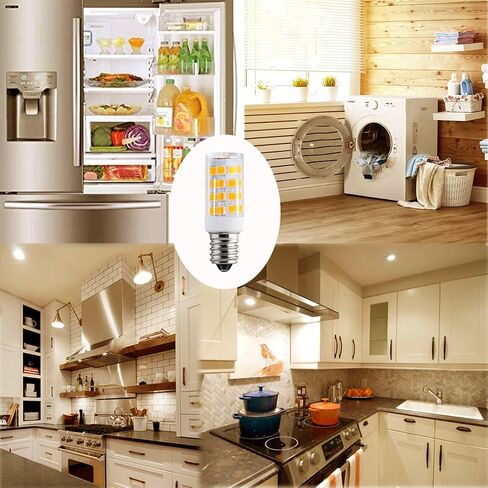 E12 مصابيح شمعدان LED 4 وات تحل محل E12 40 وات مكافئ الهالوجين، أبيض دافئ 2700K C7 T4 120V قاعدة صغيرة E12 لمروحة السقف الثريا قلادة الإضاءة مصباح الملح، غير قابل للتعتيم، 2 حزمة in Kuwait