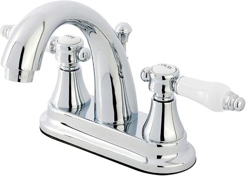 Kingston Brass KS7611BPL Bel-Air 4 "صنبور حمام في المنتصف، 4-3/4" في متناول الصنبور، كروم مصقول in Saudi Arabia