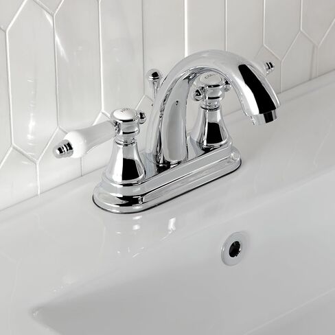 Kingston Brass KS7611BPL Bel-Air 4 "صنبور حمام في المنتصف، 4-3/4" في متناول الصنبور، كروم مصقول in Saudi Arabia