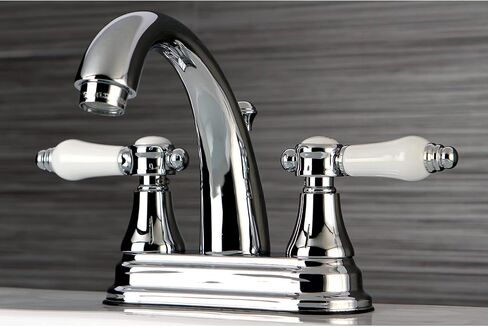 Kingston Brass KS7611BPL Bel-Air 4 "صنبور حمام في المنتصف، 4-3/4" في متناول الصنبور، كروم مصقول in Saudi Arabia