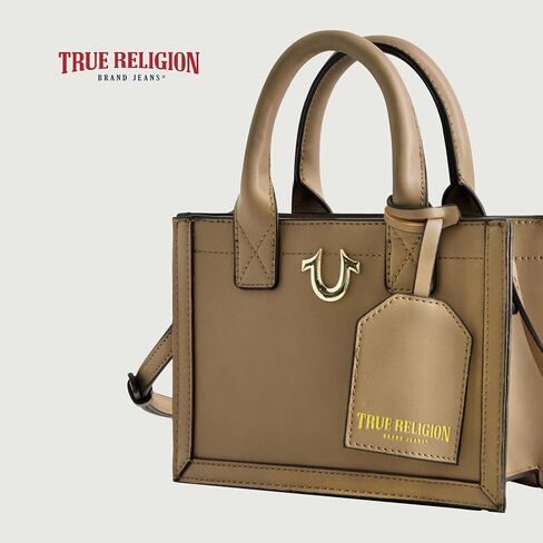 True Religion Tote Bag, Women's Mini Travel Handbag with Adjustable Shoulder Strap and Horseshoe Logo in Saudi Arabia