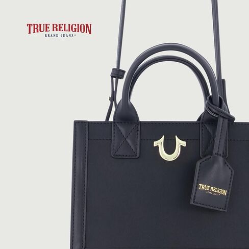 True Religion Tote Bag, Women's Mini Travel Handbag with Adjustable Shoulder Strap and Horseshoe Logo in Saudi Arabia