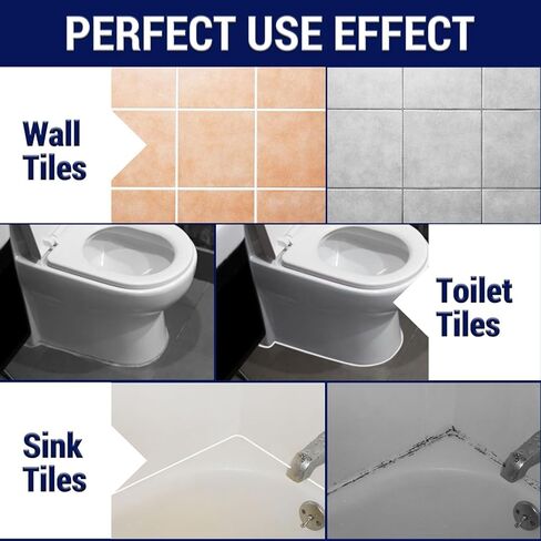 Grout Repair Kit, 180g Tile Grout Pen White Grout Filler, Fast Drying Grout Sealer for Bathroom, Kitchen Porcelain Floors, Restore and Renew Tile Grout Paint Kit (White) in Kuwait