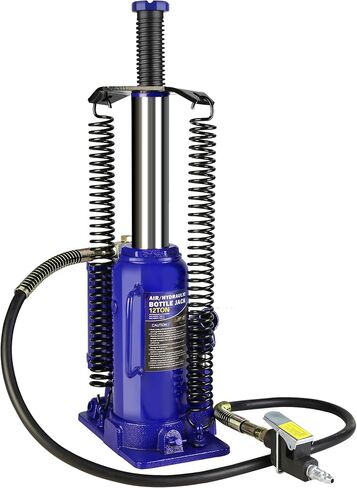 Air Hydraulic Bottle Jack, 12 Ton All Welded Bottle Jack, 10.2-20.1 inch Lifting Range, with 2-Section Long Handle, for Car, Pickup Truck, Truck, RV, Auto Repair, Industrial Engineering in Saudi Arabia