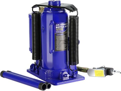 Air Hydraulic Bottle Jack, 12 Ton All Welded Bottle Jack, 10.2-20.1 inch Lifting Range, with 2-Section Long Handle, for Car, Pickup Truck, Truck, RV, Auto Repair, Industrial Engineering in Saudi Arabia