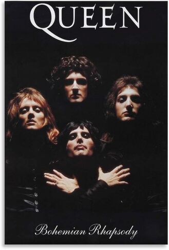 TYALDVXHD الملكة المشارك خمر الفرقة الموسيقى الرجعية المشارك اللوحة الزخرفية قماش جدار الفن غرفة المعيشة ملصقات غرفة نوم اللوحة 12x18 بوصة (30x45 سم) in Kuwait