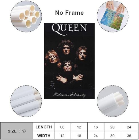 TYALDVXHD الملكة المشارك خمر الفرقة الموسيقى الرجعية المشارك اللوحة الزخرفية قماش جدار الفن غرفة المعيشة ملصقات غرفة نوم اللوحة 12x18 بوصة (30x45 سم) in Kuwait