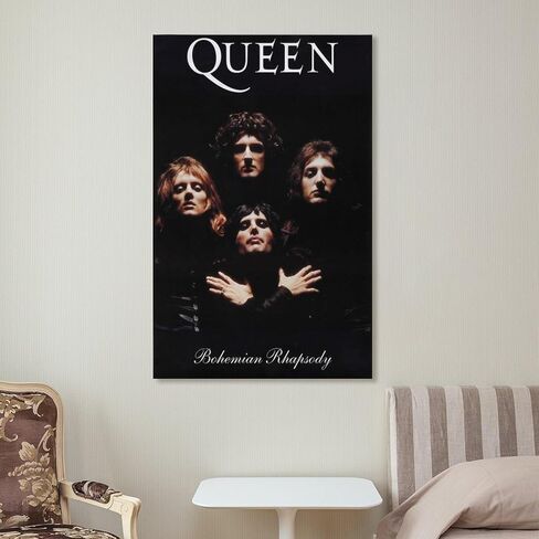 TYALDVXHD الملكة المشارك خمر الفرقة الموسيقى الرجعية المشارك اللوحة الزخرفية قماش جدار الفن غرفة المعيشة ملصقات غرفة نوم اللوحة 12x18 بوصة (30x45 سم) in Kuwait