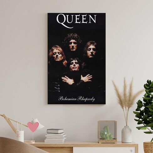 TYALDVXHD الملكة المشارك خمر الفرقة الموسيقى الرجعية المشارك اللوحة الزخرفية قماش جدار الفن غرفة المعيشة ملصقات غرفة نوم اللوحة 12x18 بوصة (30x45 سم) in Kuwait