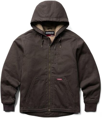 WOLVERINE Men's Upland Sherpa Lined Hooded Jacket, Black in Saudi Arabia