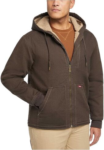 WOLVERINE Men's Upland Sherpa Lined Hooded Jacket, Black in Saudi Arabia